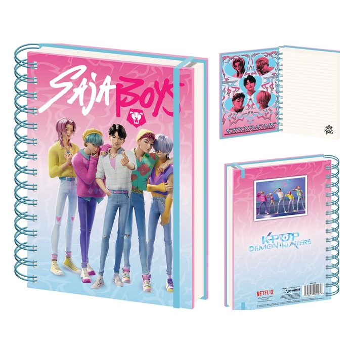 QUADERNO A5 SPIRALE K-POP DEMON HUNTERS SAJA BOYS